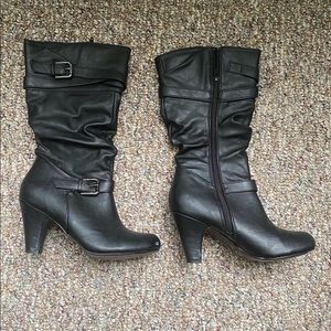 Leather heeled boots